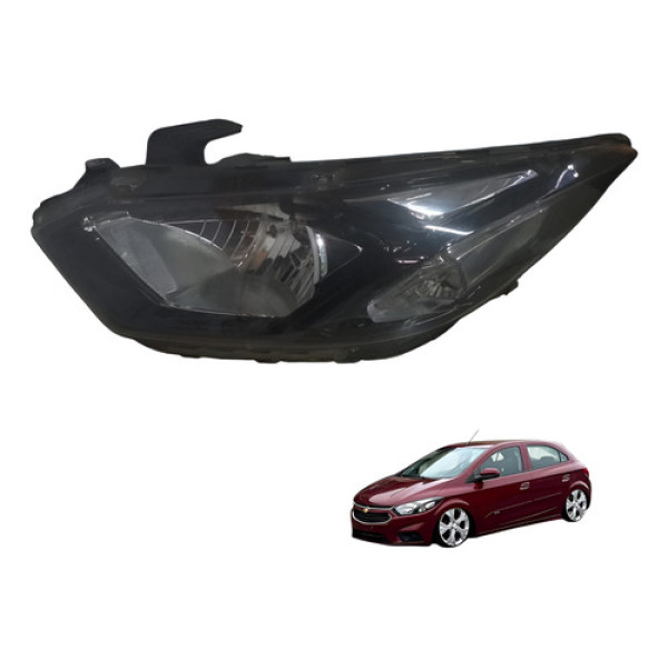 Farol Dianteiro Equerdo Mascara Negra Onix 2017 C/detalhe Esquerdo/motorista