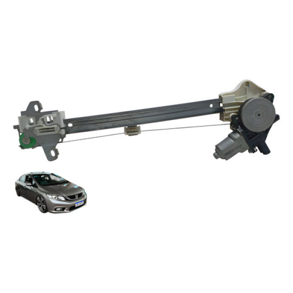 Maquina De Vidro Traseira Esquerdo Civic 2012 À 2016 Usado Prata