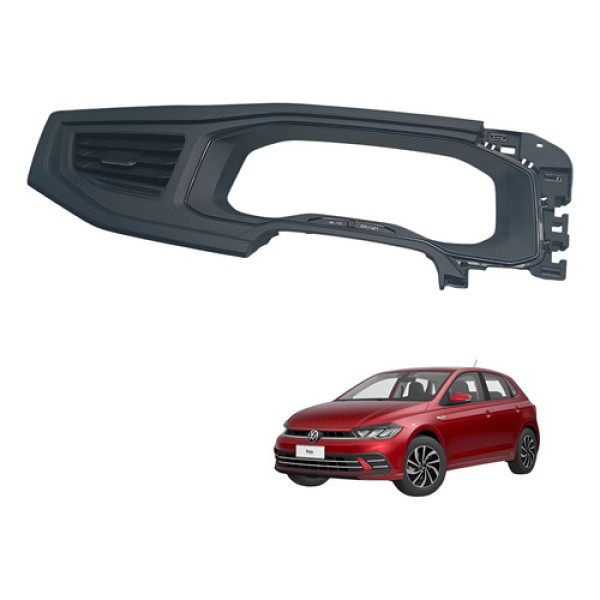 Moldura Painel Instrumentos Digital Para Vw Polo 2018 1.6 Preto