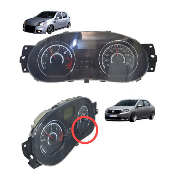 Painel De Instrumento Renault Sandero Logan 2015 C/detalhe Preto