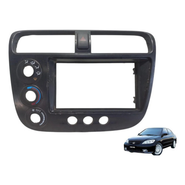 Moldura Central Difusor Ar Honda Civic 2001 2005 Preto